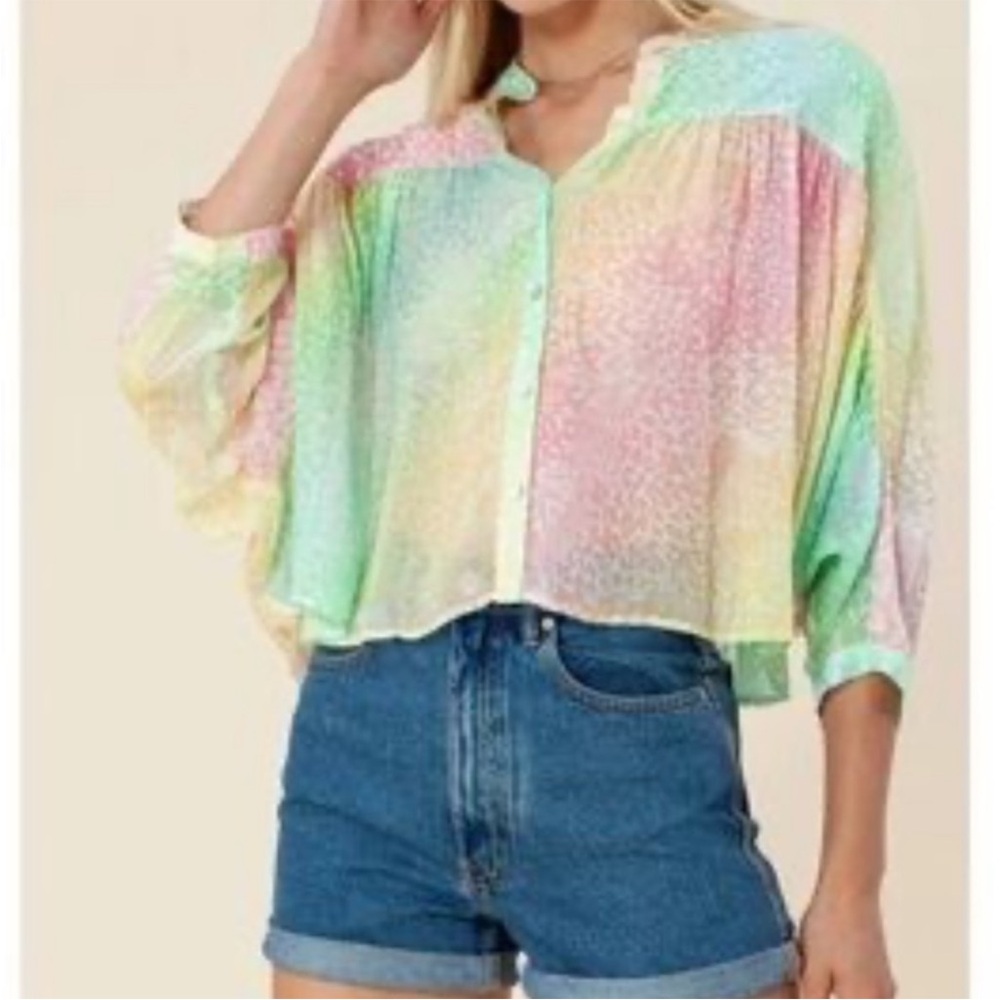 HALE BOB - SHEER DOLMAN RAINBOW BLOUSE